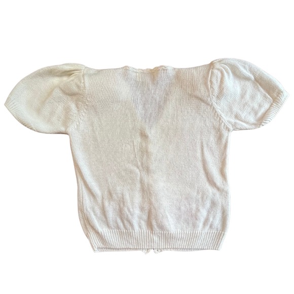 Vintage 80s Cottagecore Sweater M Granny Embroidery Fairy Balletcore Floral Twee - Picture 14 of 15